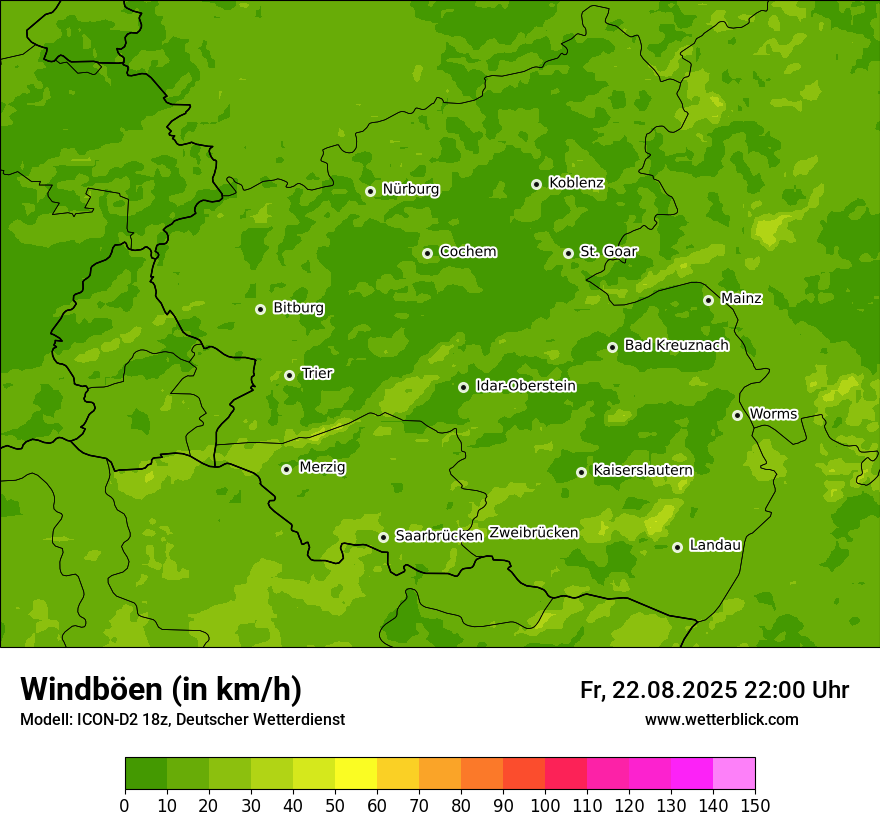 Modellkarten Windgeschwindigkeit
