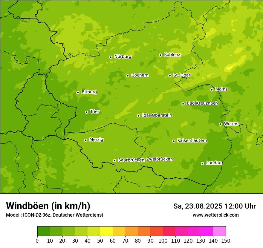 Modellkarten Windgeschwindigkeit