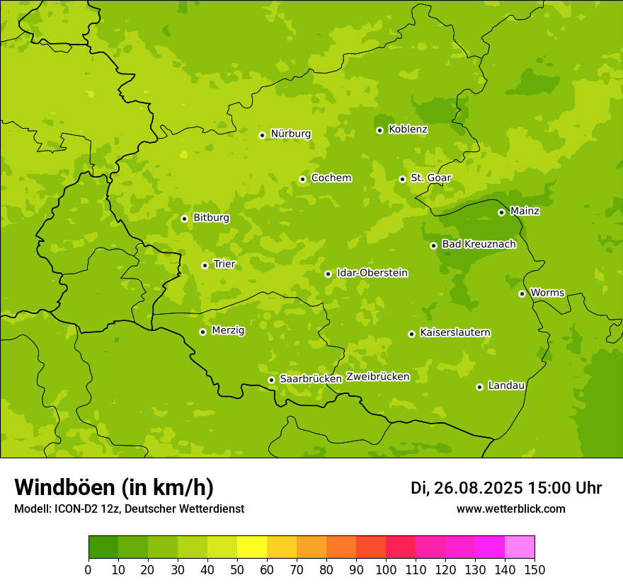 Modellkarten Windgeschwindigkeit