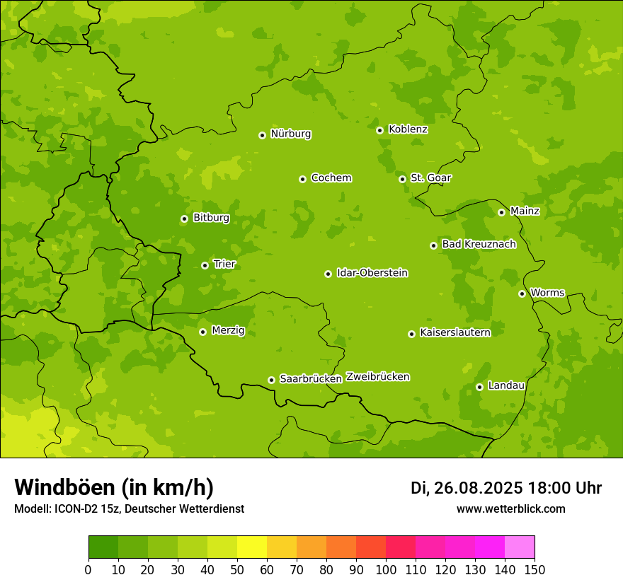 Modellkarten Windgeschwindigkeit