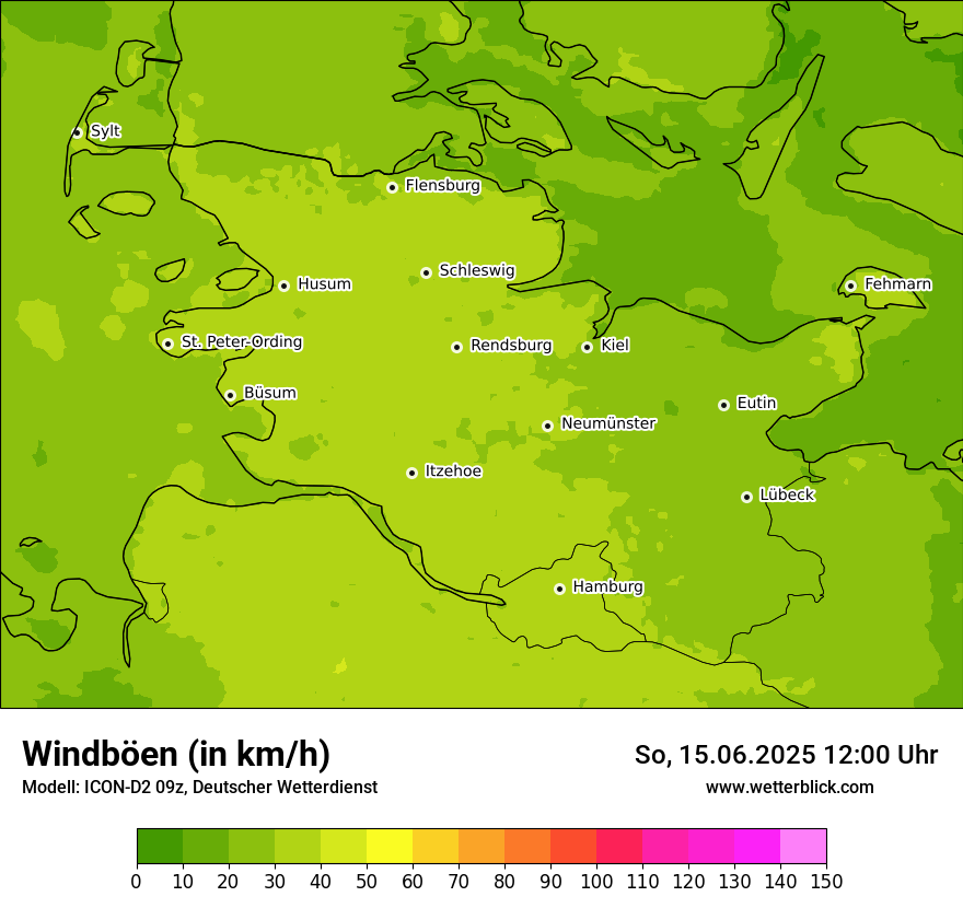 Modellkarten Windgeschwindigkeit