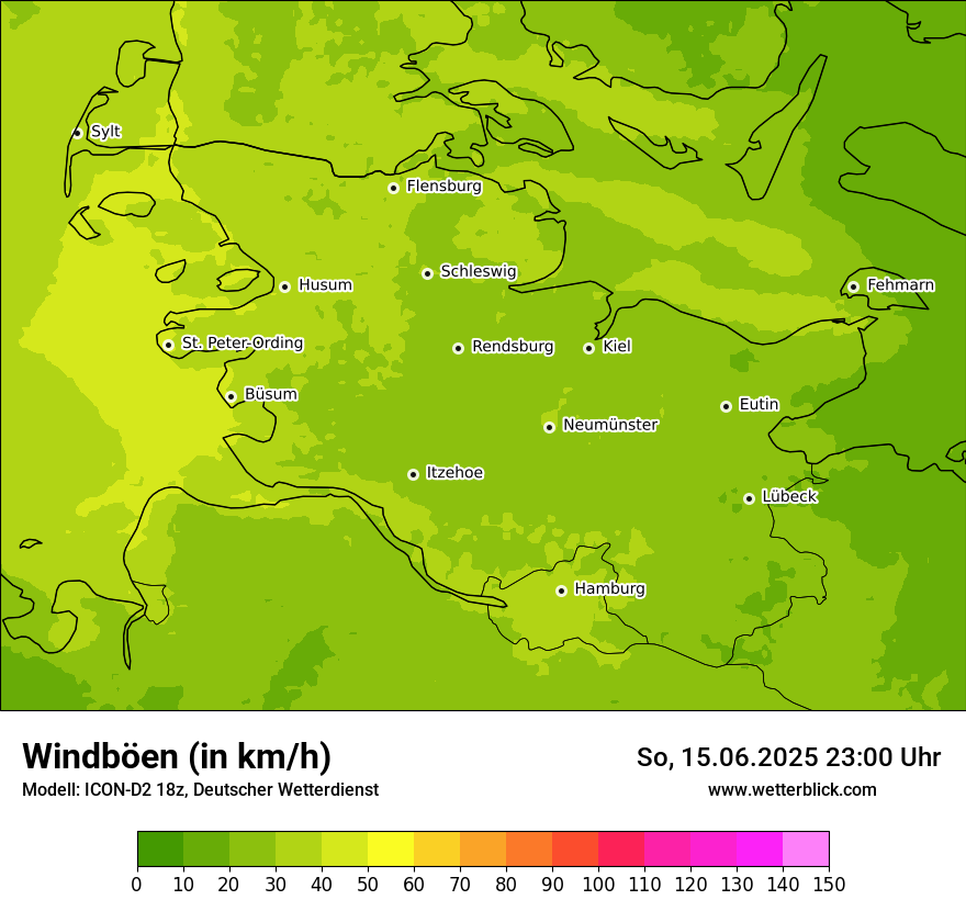 Modellkarten Windgeschwindigkeit