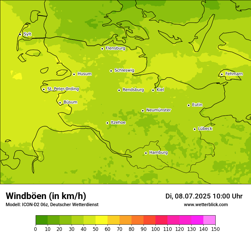 Modellkarten Windgeschwindigkeit