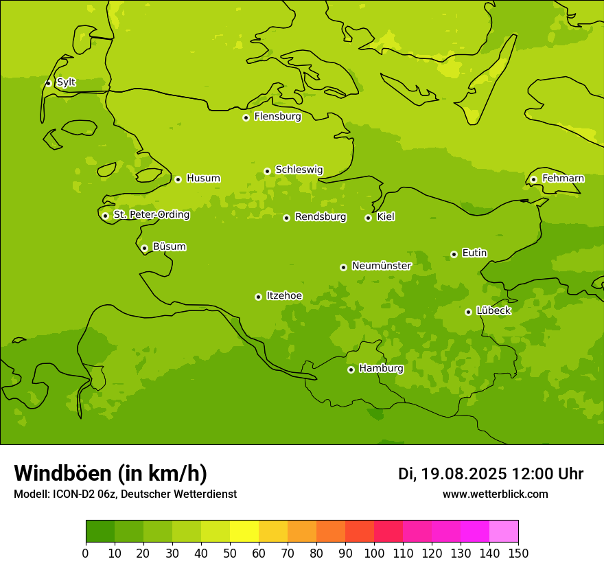 Modellkarten Windgeschwindigkeit