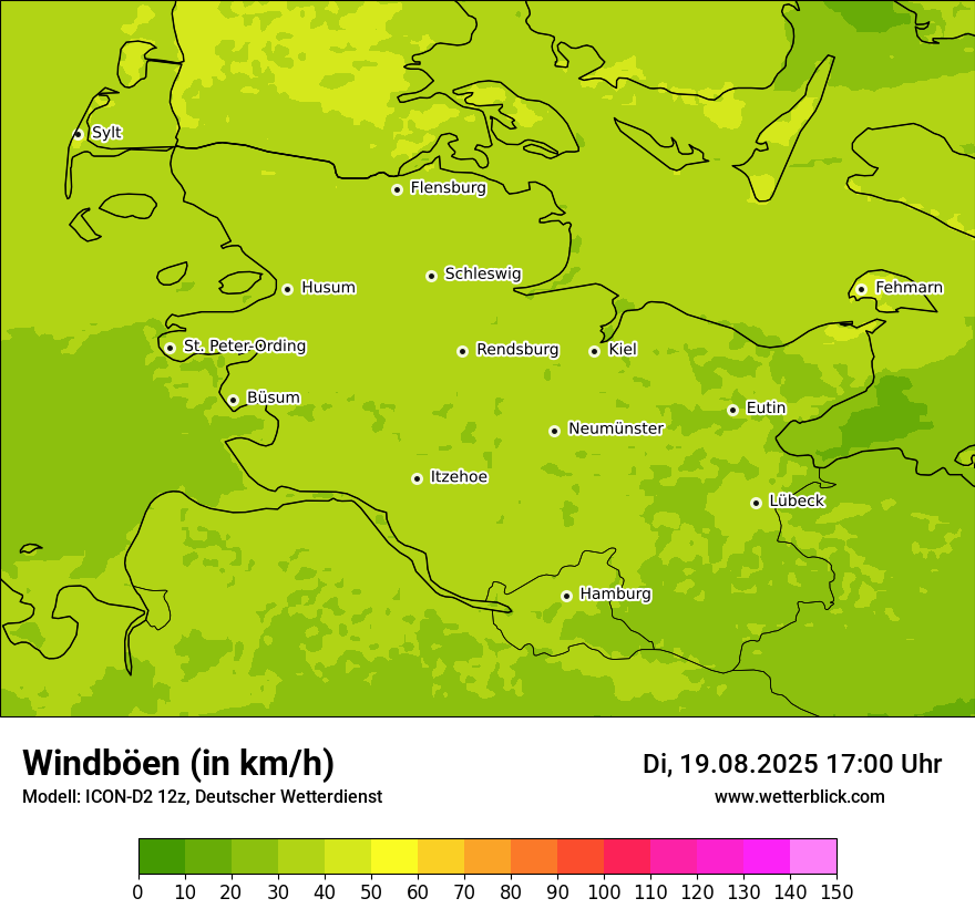 Modellkarten Windgeschwindigkeit