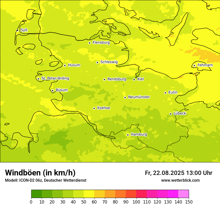 Modellkarten Windgeschwindigkeit