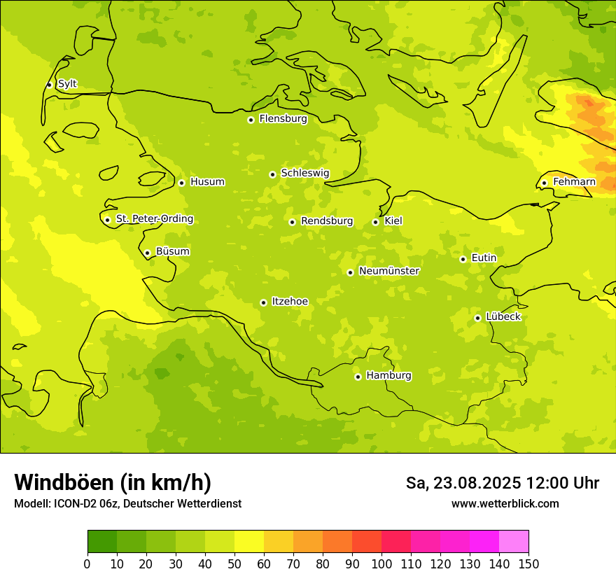 Modellkarten Windgeschwindigkeit