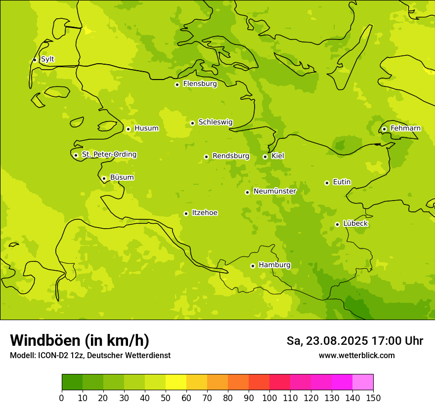 Modellkarten Windgeschwindigkeit