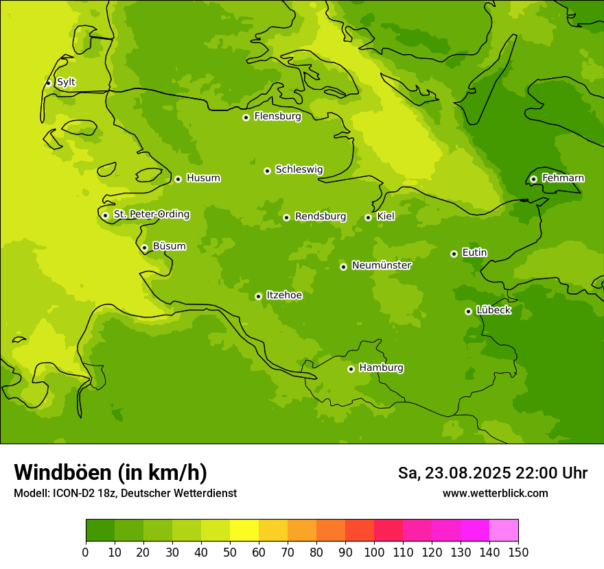 Modellkarten Windgeschwindigkeit