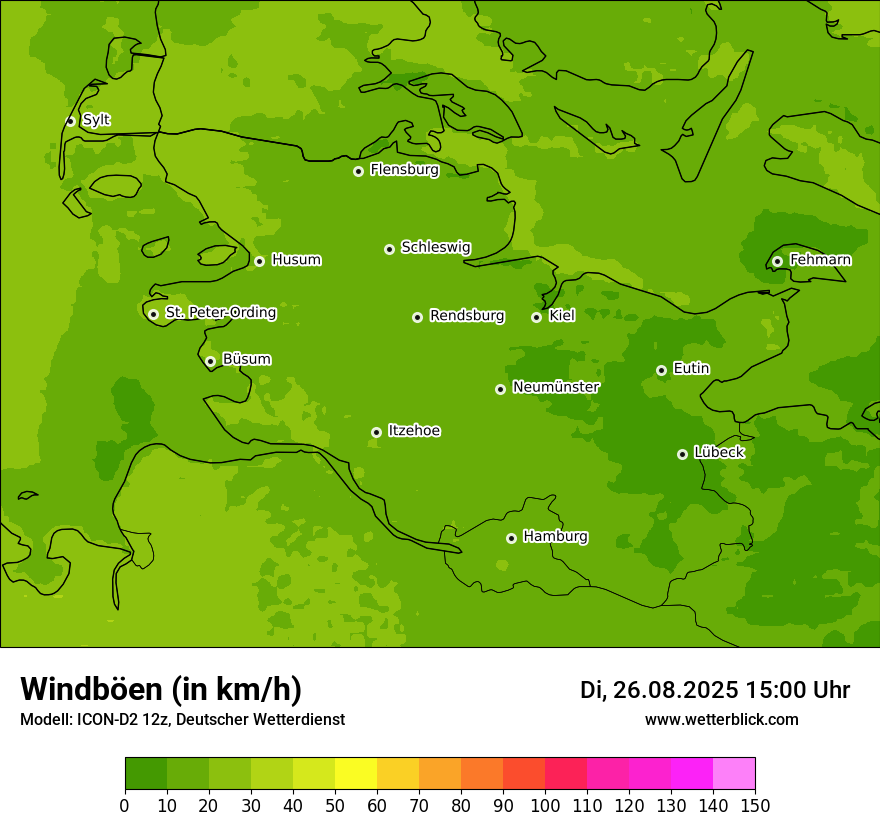 Modellkarten Windgeschwindigkeit