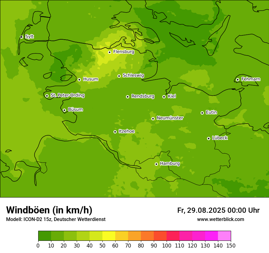 Modellkarten Windgeschwindigkeit