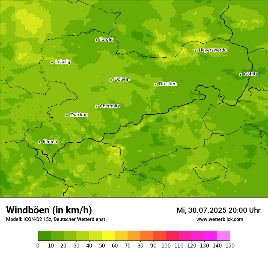 Modellkarten Windgeschwindigkeit