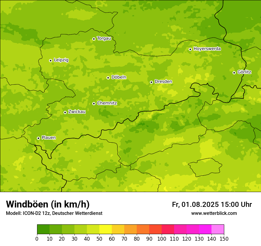 Modellkarten Windgeschwindigkeit