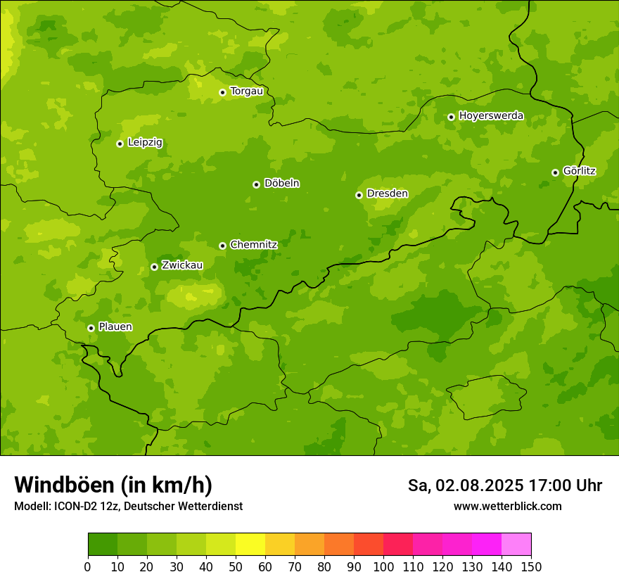 Modellkarten Windgeschwindigkeit
