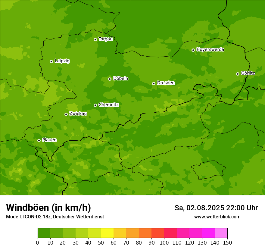 Modellkarten Windgeschwindigkeit
