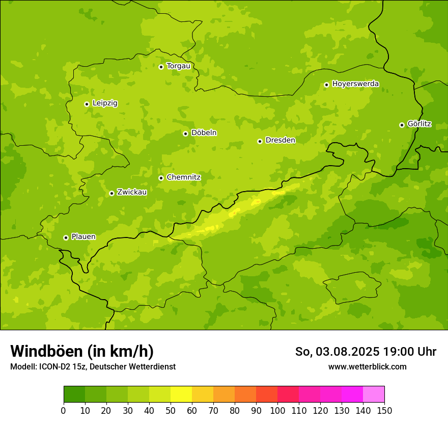 Modellkarten Windgeschwindigkeit