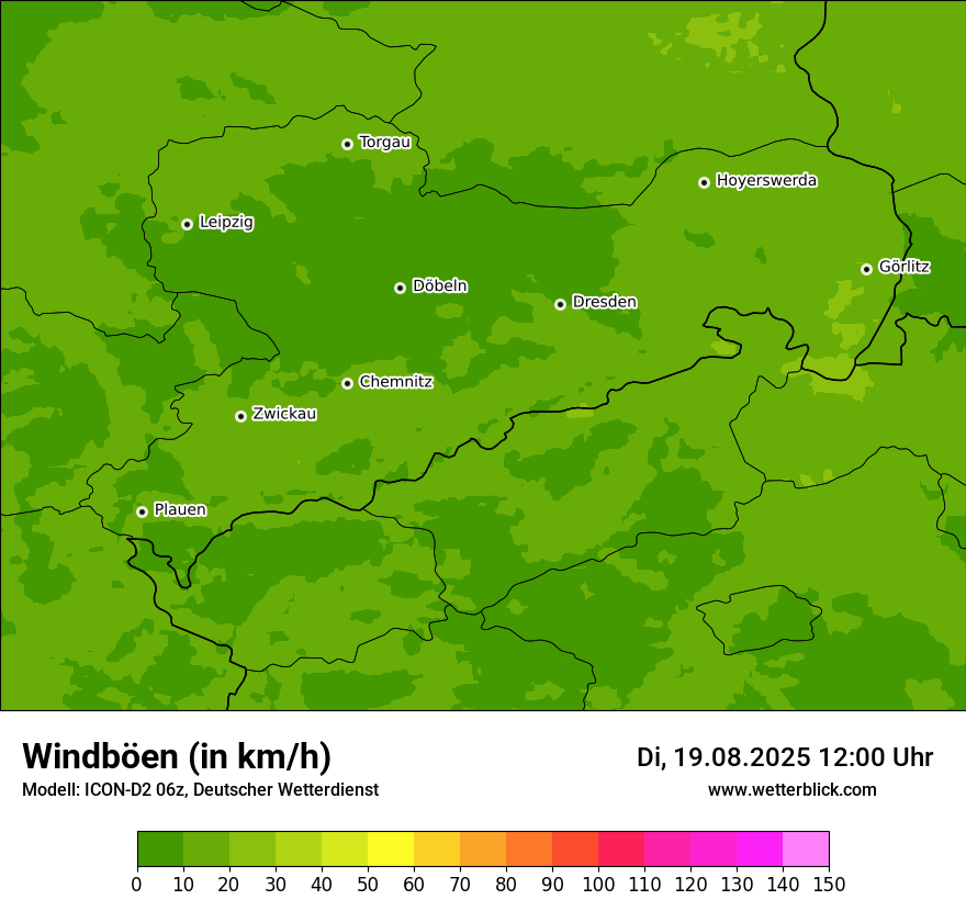 Modellkarten Windgeschwindigkeit