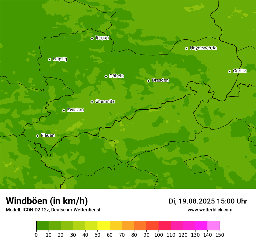 Modellkarten Windgeschwindigkeit