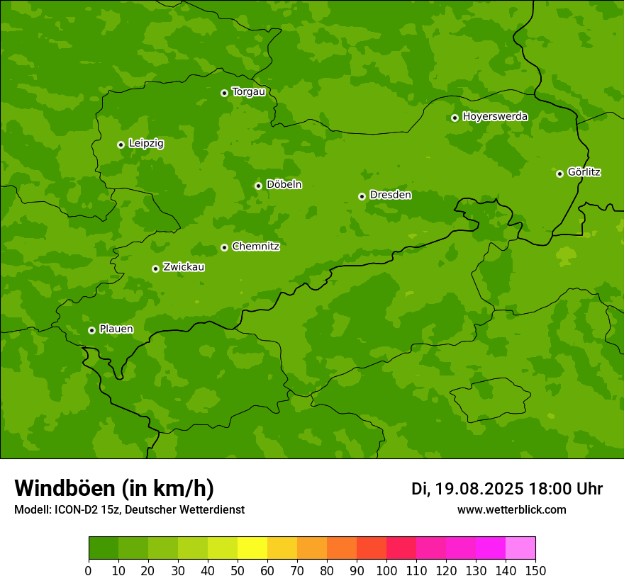 Modellkarten Windgeschwindigkeit