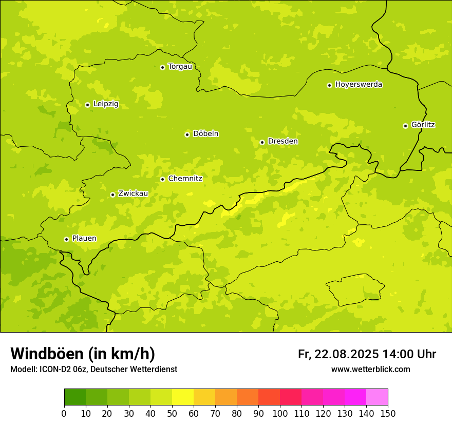 Modellkarten Windgeschwindigkeit