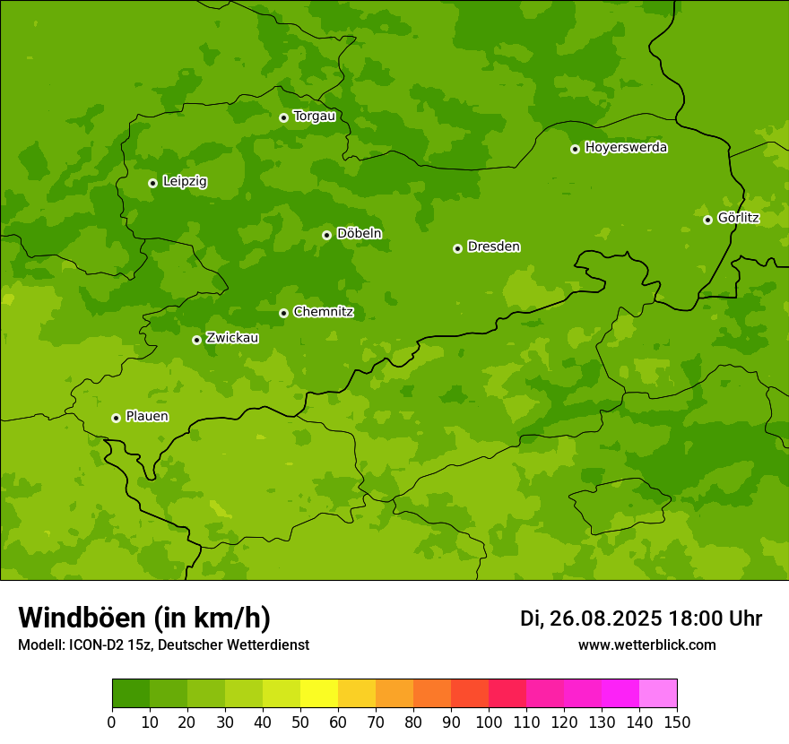 Modellkarten Windgeschwindigkeit