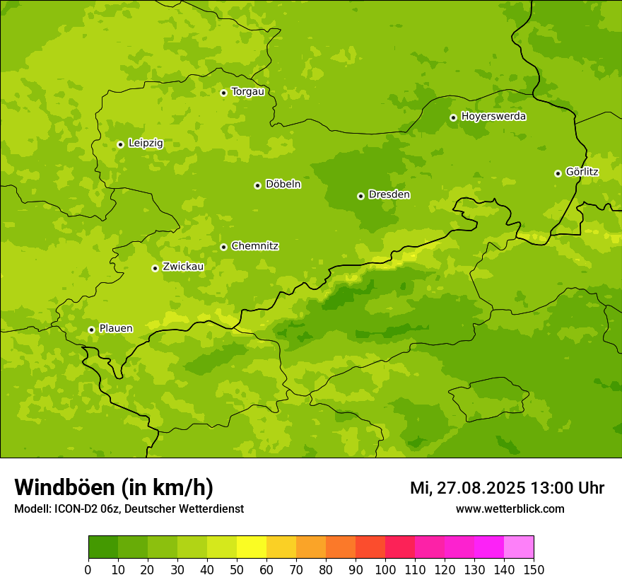 Modellkarten Windgeschwindigkeit