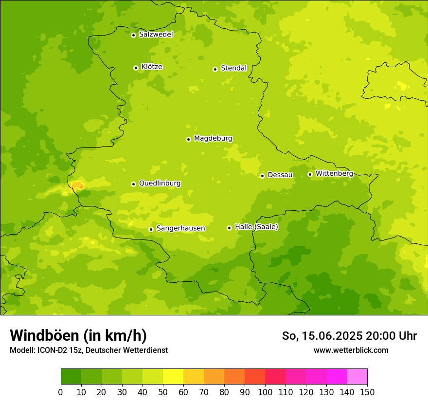 Modellkarten Windgeschwindigkeit