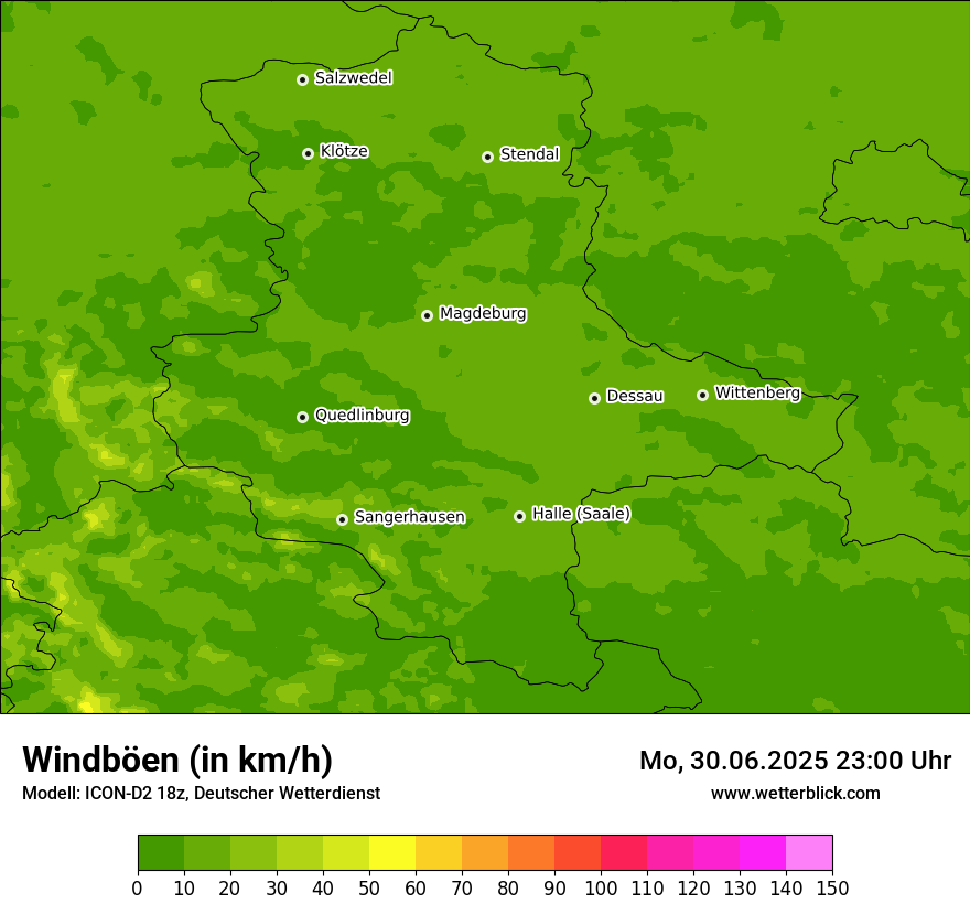 Modellkarten Windgeschwindigkeit