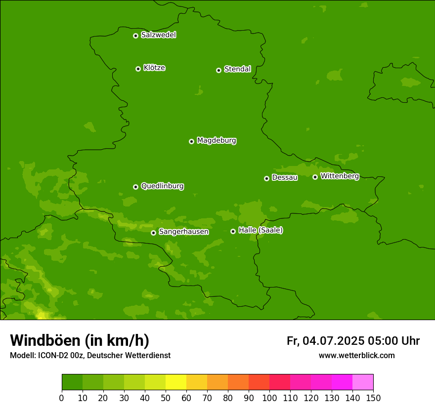 Modellkarten Windgeschwindigkeit