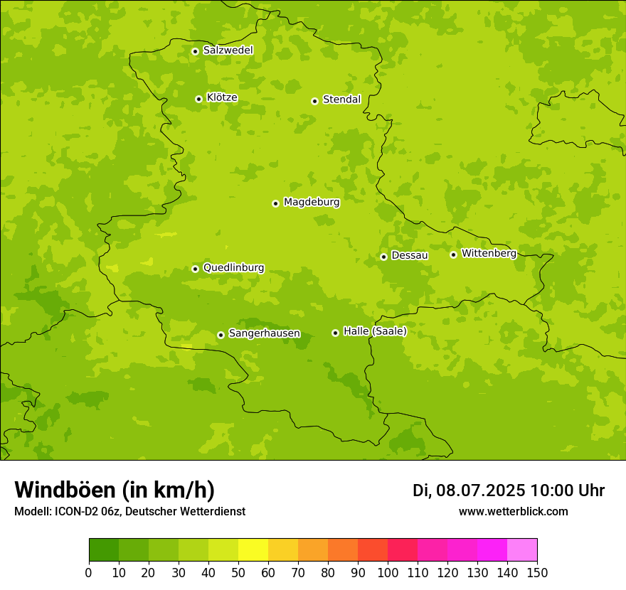 Modellkarten Windgeschwindigkeit