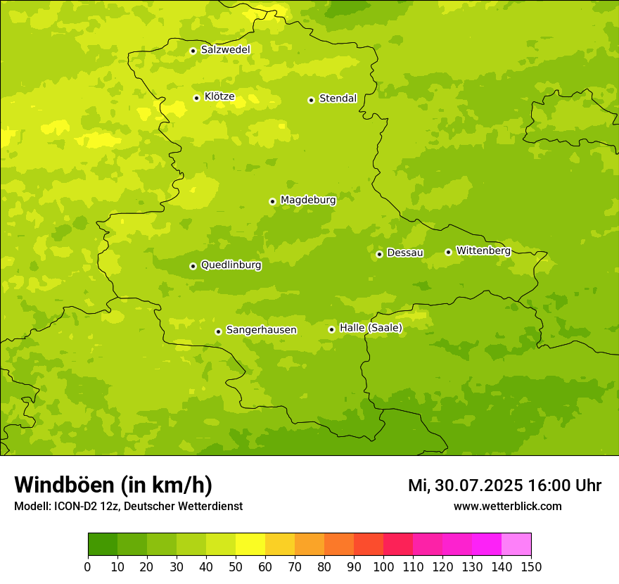 Modellkarten Windgeschwindigkeit