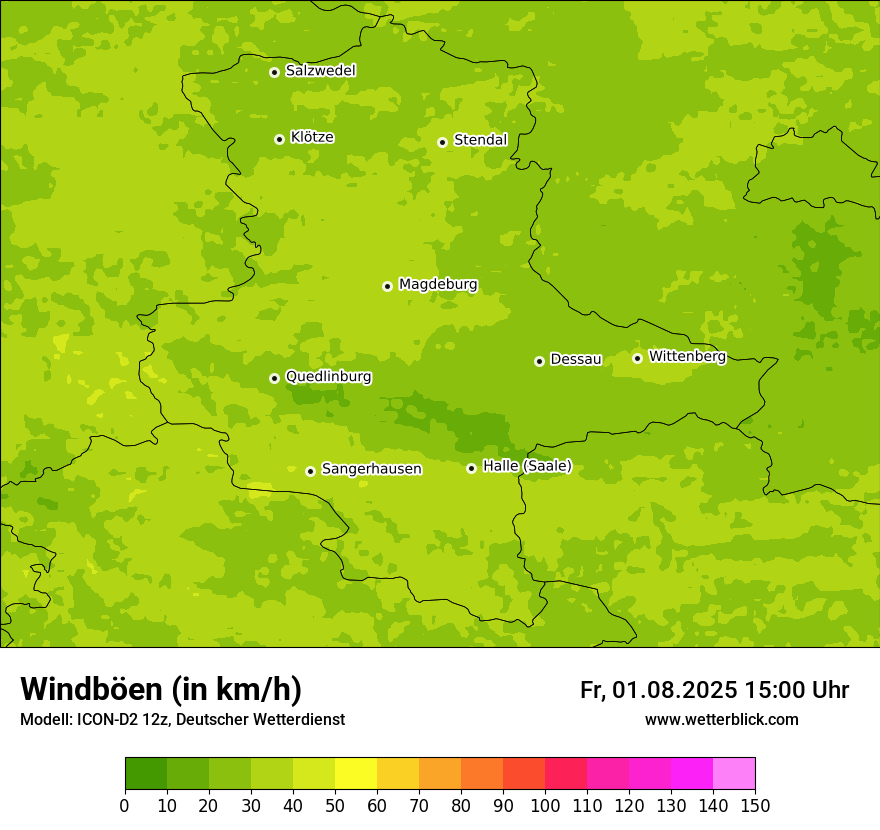 Modellkarten Windgeschwindigkeit