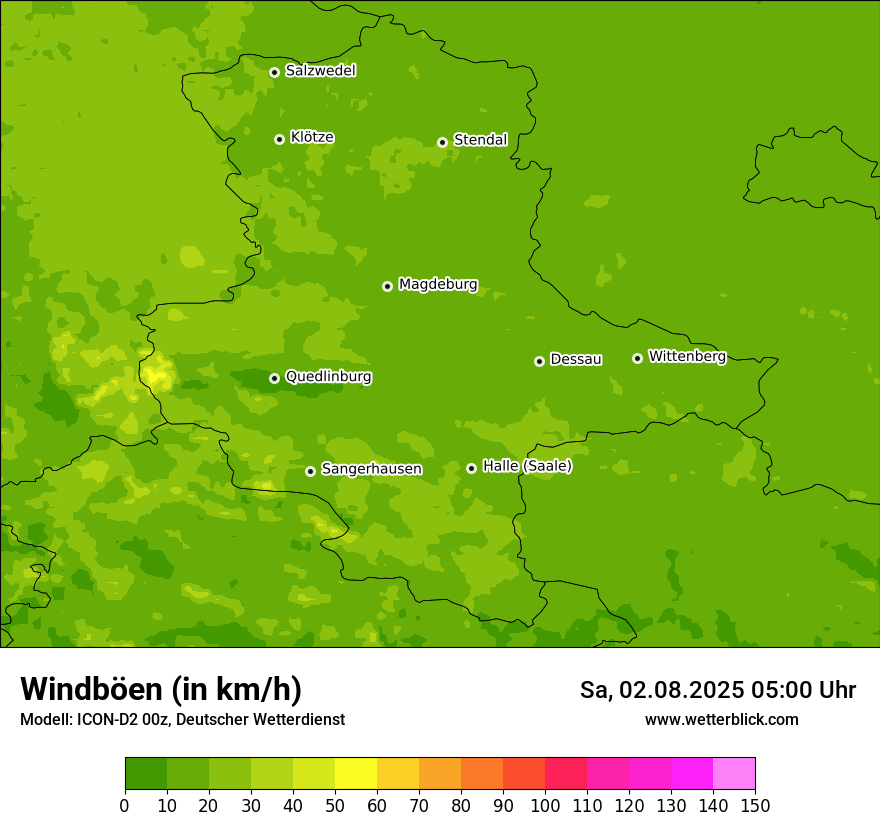 Modellkarten Windgeschwindigkeit