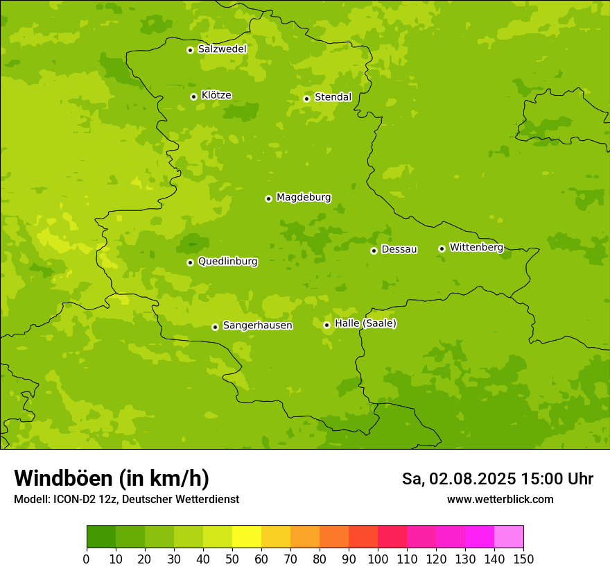 Modellkarten Windgeschwindigkeit