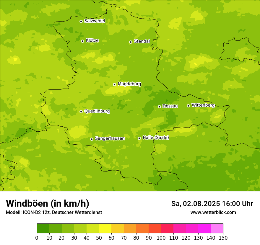 Modellkarten Windgeschwindigkeit