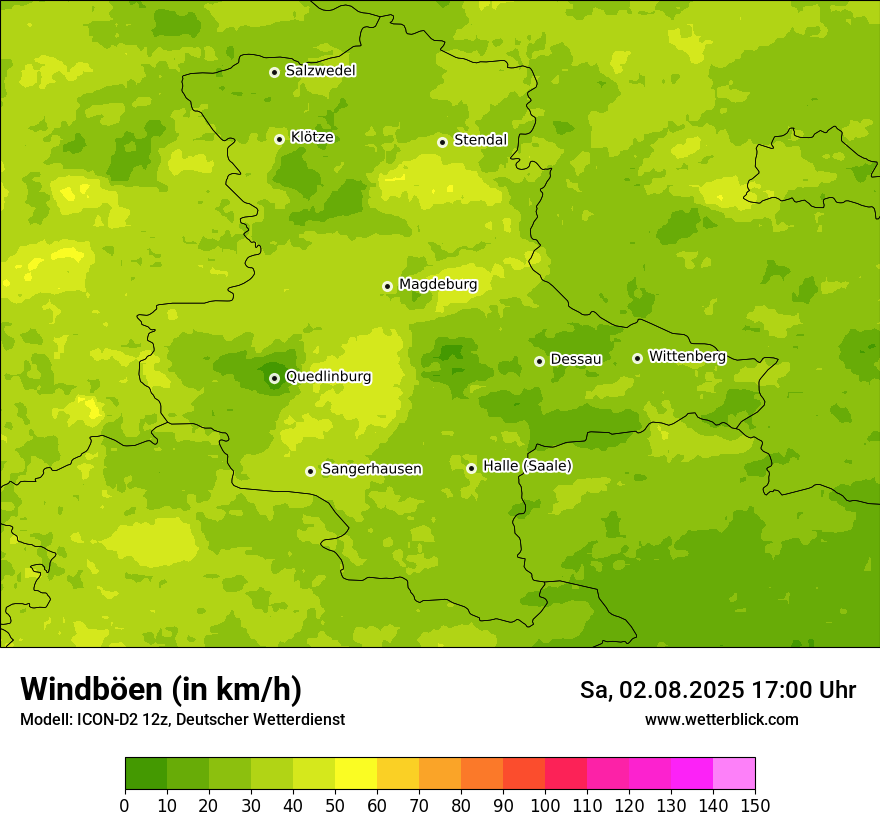 Modellkarten Windgeschwindigkeit