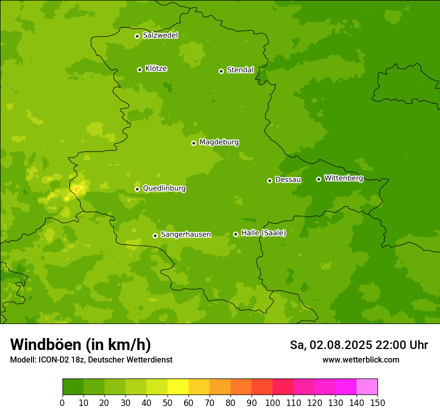 Modellkarten Windgeschwindigkeit