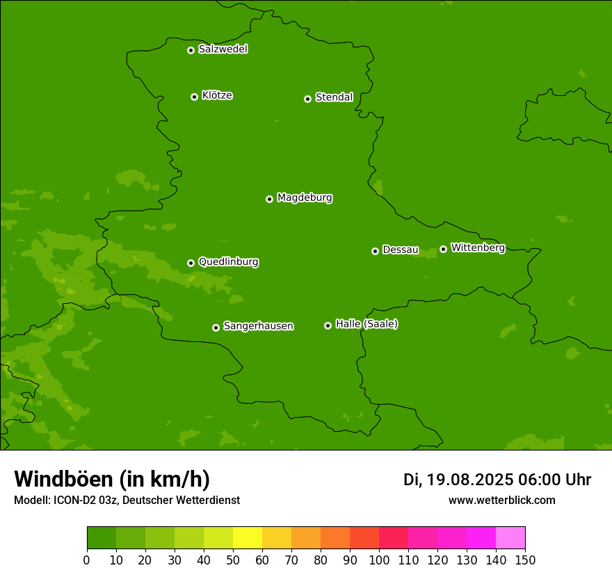 Modellkarten Windgeschwindigkeit