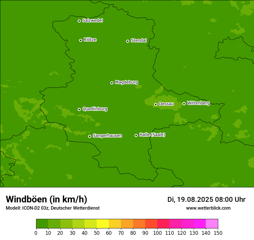 Modellkarten Windgeschwindigkeit