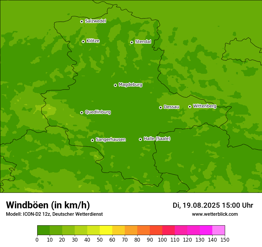 Modellkarten Windgeschwindigkeit