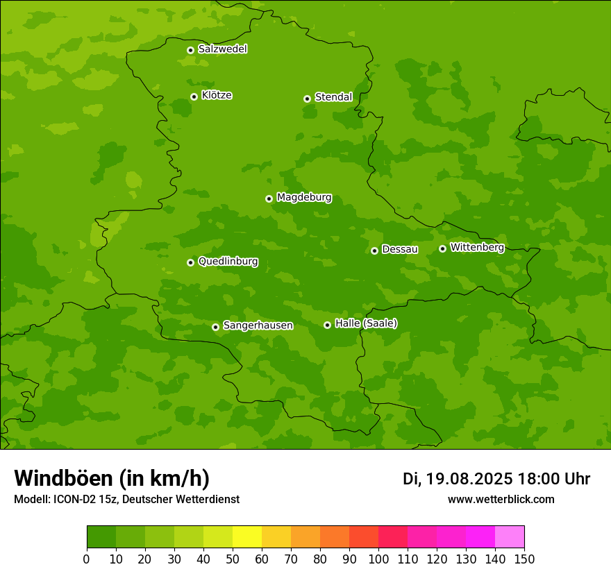 Modellkarten Windgeschwindigkeit