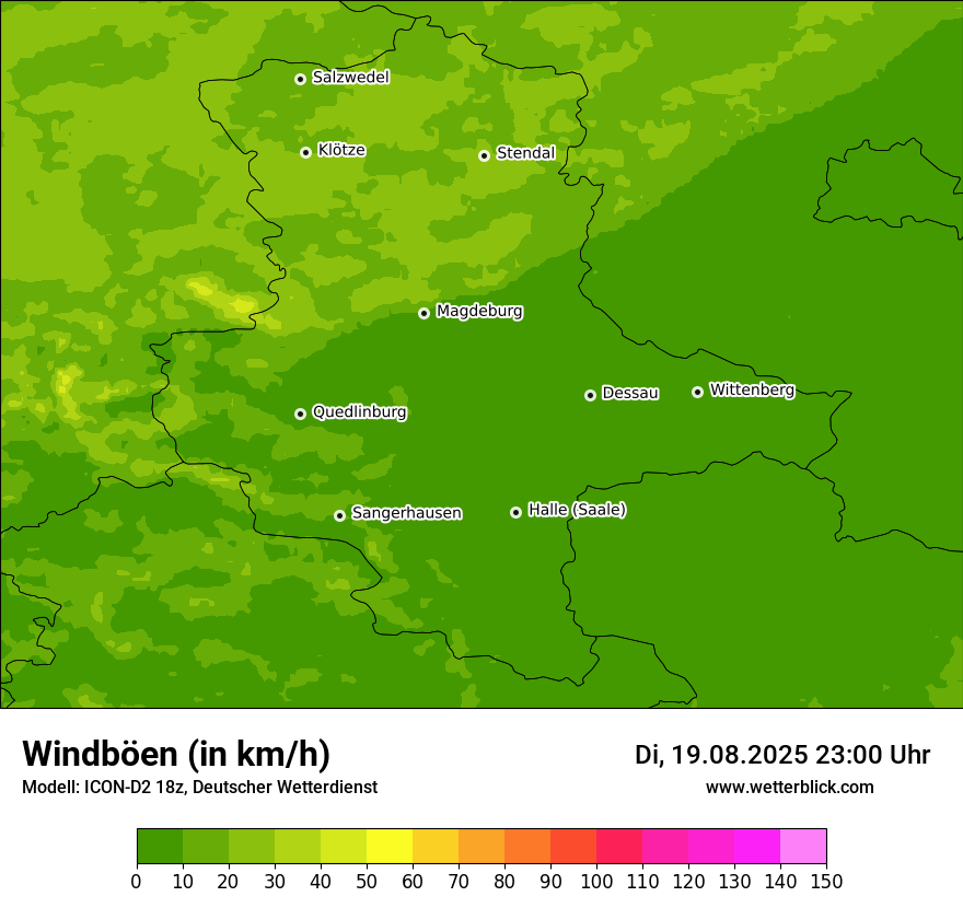 Modellkarten Windgeschwindigkeit