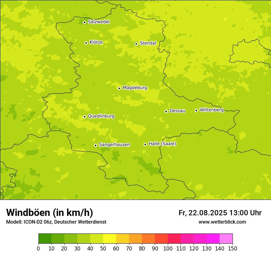 Modellkarten Windgeschwindigkeit