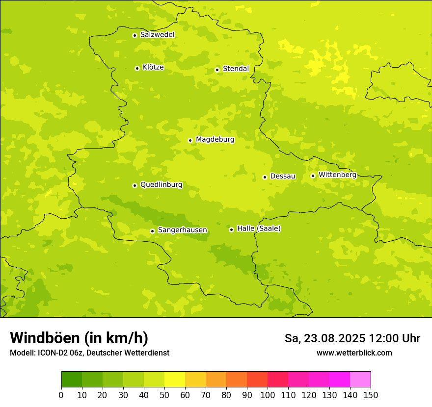 Modellkarten Windgeschwindigkeit
