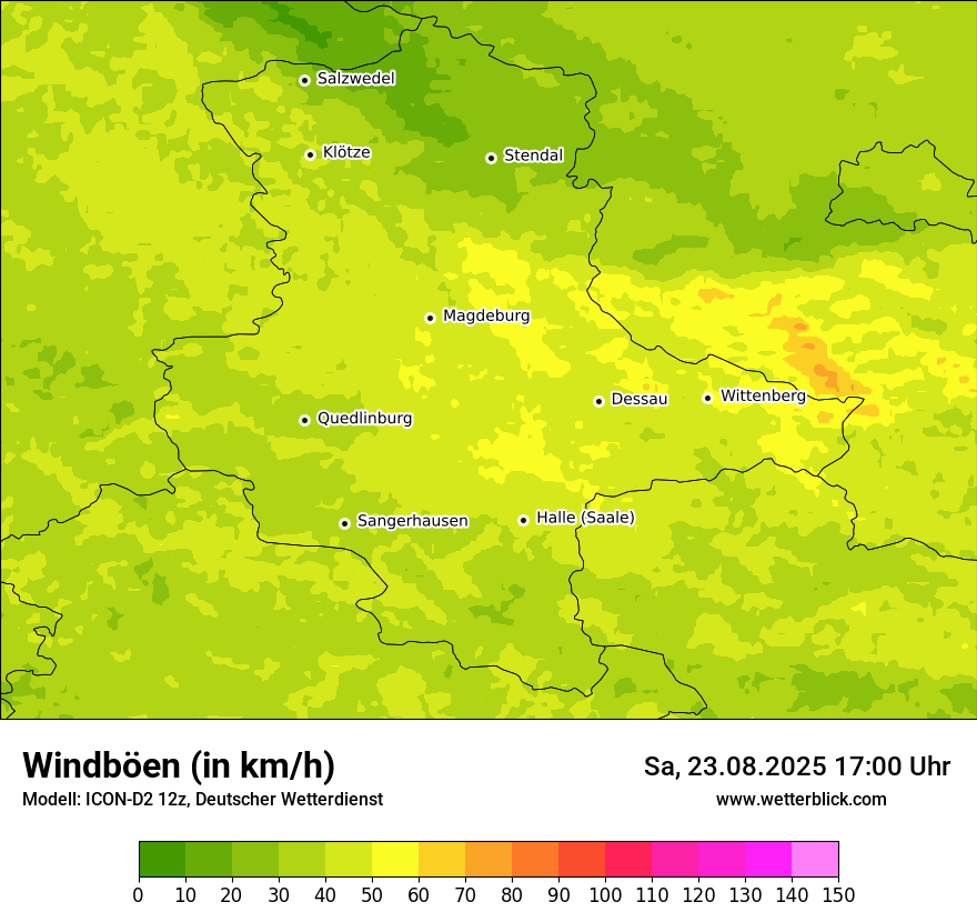 Modellkarten Windgeschwindigkeit