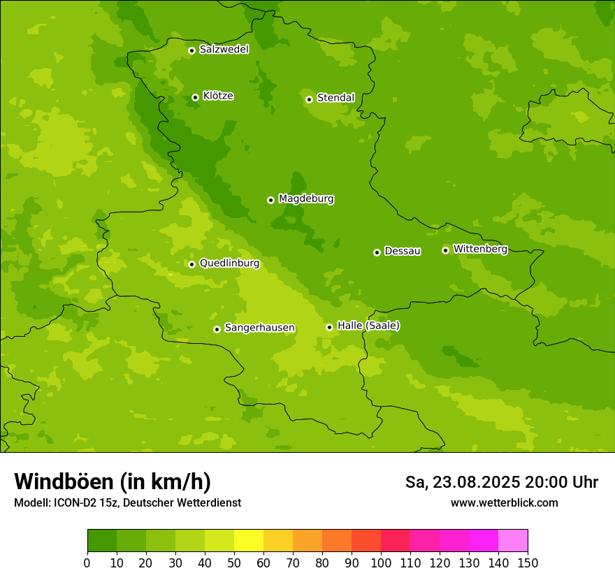 Modellkarten Windgeschwindigkeit