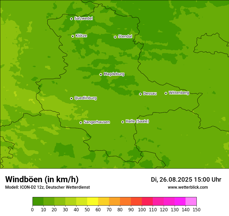 Modellkarten Windgeschwindigkeit