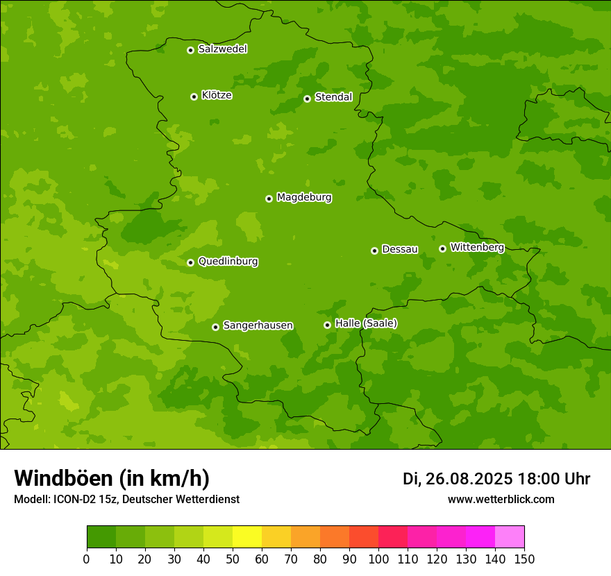 Modellkarten Windgeschwindigkeit