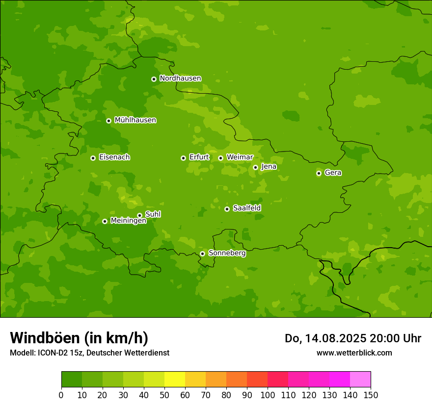 Modellkarten Windgeschwindigkeit