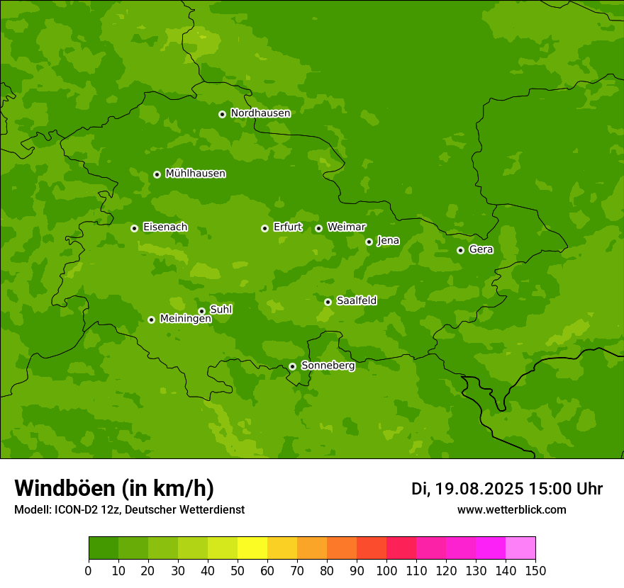 Modellkarten Windgeschwindigkeit